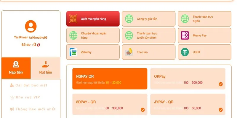 Nạp tiền GK88 thông qua chuyển khoản ngân hàng nhanh chóng